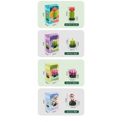 JAKI JK2728 2728 non  CÂY GỖ MỌNG NƯỚC 6 LOẠI VŨ ĐIỆU HOÀNG HÔN ĐÀO TRỨNG XƯƠNG RỒNG HỔ PHÁCH VÀNG MẪU ĐƠN TÍM bộ đồ chơi xếp lắp ráp ghép mô hình Flowers PLANTE Hoa