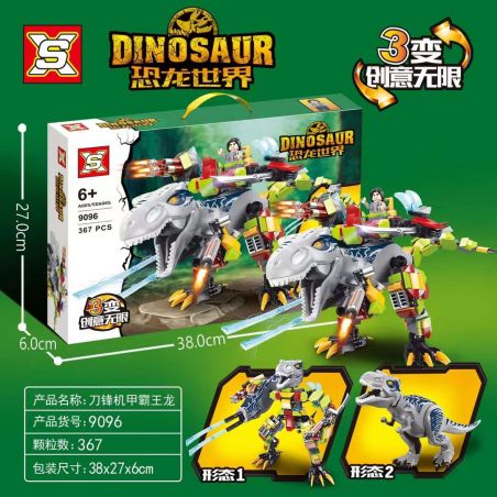 SX 9096 non  THẾ GIỚI KHỦNG LONG BLADE MECHA T-REX bộ đồ chơi xếp lắp ráp ghép mô hình Jurassic World 367 khối