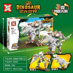 SX 9095 non  THẾ GIỚI KHỦNG LONG CAESAR MECH T-REX bộ đồ chơi xếp lắp ráp ghép mô hình Jurassic World 340 khối