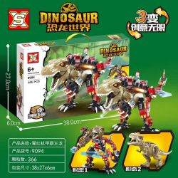 SX 9094 non  THẾ GIỚI KHỦNG LONG SCARLET MECH T-REX bộ đồ chơi xếp lắp ráp ghép mô hình Jurassic World 366 khối