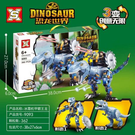 SX 9093 non  THẾ GIỚI KHỦNG LONG FROST MECH T-REX bộ đồ chơi xếp lắp ráp ghép mô hình Jurassic World 362 khối