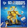 ZHEGAO QL1216 1216 non  ROBOT LẬP TRÌNH ĐIỀU KHIỂN TỪ XA MÀU VÀNG bộ đồ chơi xếp lắp ráp ghép mô hình SCI-FI ROBOTS 513 khối