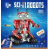 ZHEGAO QL1215 1215 non  ROBOT LẬP TRÌNH ĐIỀU KHIỂN TỪ XA MÀU ĐỎ bộ đồ chơi xếp lắp ráp ghép mô hình SCI-FI ROBOTS 514 khối