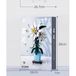 QIZHILE 92034 non  BIỂU MÔ bộ đồ chơi xếp lắp ráp ghép mô hình Flowers EPIPHYLLUM Hoa