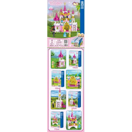 ZHEGAO QL1188 1188 non  LÂU ĐÀI WINDSOR TIỆC TRÀ CÔNG CHÚA 4 LOẠI bộ đồ chơi xếp lắp ráp ghép mô hình Girl WINDSOR CASTLE Con Gái 677 khối