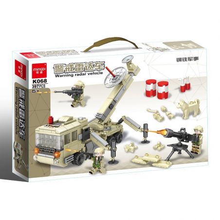 MINGDI K068 non  CẢNH BÁO XE RADAR bộ đồ chơi xếp lắp ráp ghép mô hình WARNING RADAR VEHICLE 397 khối