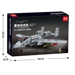 MINGDI K085 non  MÁY BAY TẤN CÔNG MẶT ĐẤT A-10 bộ đồ chơi xếp lắp ráp ghép mô hình Military Army LIGHTING STRIKE Quân Sự Bộ Đội 1050 khối