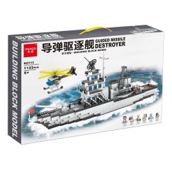 MINGDI K0113 0113 non  MÔ HÌNH TÀU KHU TRỤC TÊN LỬA DẪN ĐƯỜNG bộ đồ chơi xếp lắp ráp ghép mô hình Military Army GUIDED MISSILE DESTROYER Quân Sự Bộ Đội 1125 khối