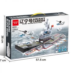 MINGDI K033 non  NGƯỜI MẪU LIÊU NINH bộ đồ chơi xếp lắp ráp ghép mô hình Military Army AIRCRAFT CARRIER Quân Sự Bộ Đội 735 khối