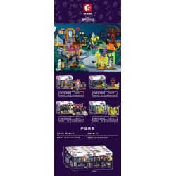 SEMBO 605013 605014 605015 605016 non  TRICKY MAGIC NIGHT 4 KIỂU bộ đồ chơi xếp lắp ráp ghép mô hình Halloween Lễ Hội Hóa Trang Ma Quỷ 493 khối