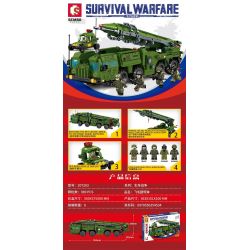 SEMBO 207203 non  TÊN LỬA SCUD bộ đồ chơi xếp lắp ráp ghép mô hình Military Army SURVIVAL WARFARE Quân Sự Bộ Đội 989 khối