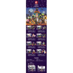 SEMBO 605001 605002 605003 605004 605005 605006 605007 605008 non  TRICKY MAGIC NIGHT 8 LOẠI bộ đồ chơi xếp lắp ráp ghép mô hình Halloween Lễ Hội Hóa Trang Ma Quỷ 370 khối