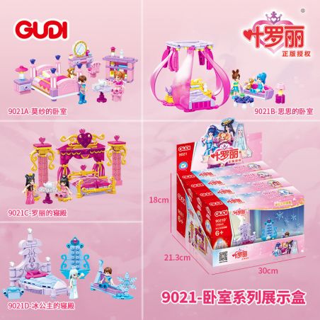 GUDI 9021 non  HỘP TRƯNG BÀY PHÒNG NGỦ YE LUOLI 4 KIỂU bộ đồ chơi xếp lắp ráp ghép mô hình Girl Con Gái