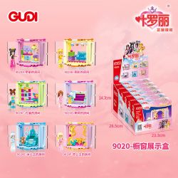 GUDI 9020 non  HỘP TRƯNG BÀY CỬA SỔ YE LUOLI 6 KIỂU bộ đồ chơi xếp lắp ráp ghép mô hình Girl Con Gái