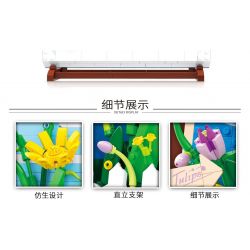 ZHEGAO DZ1015 1015 non  HOA TULIP bộ đồ chơi xếp lắp ráp ghép mô hình Art PAINTING BIONICTULIPS 542 khối