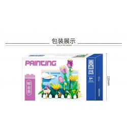 ZHEGAO DZ1015 1015 non  HOA TULIP bộ đồ chơi xếp lắp ráp ghép mô hình Art PAINTING BIONICTULIPS 542 khối