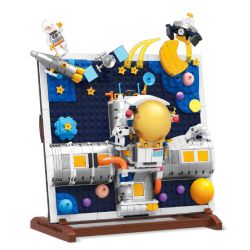 ZHEGAO DZ1014 1014 non  THÁM HIỂM KHÔNG GIAN bộ đồ chơi xếp lắp ráp ghép mô hình Space Exploration PAINTING SPACE EXPLORATION 542 khối
