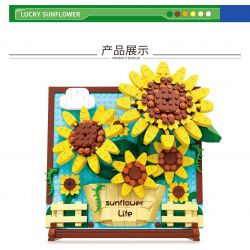 ZHEGAO DZ1013 1013 non  HƯỚNG DƯƠNG MAY MẮN bộ đồ chơi xếp lắp ráp ghép mô hình Art PAINTING SUNFLOWER LIFE 580 khối