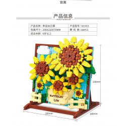 ZHEGAO DZ1013 1013 non  HƯỚNG DƯƠNG MAY MẮN bộ đồ chơi xếp lắp ráp ghép mô hình Art PAINTING SUNFLOWER LIFE 580 khối