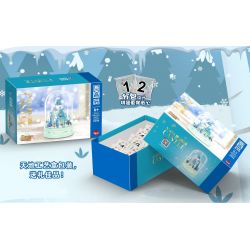 ZHEGAO 01042 non  LÂU ĐÀI TUYẾT bộ đồ chơi xếp lắp ráp ghép mô hình SNOW CASTLE 546 khối