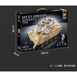 PanlosBrick 676006 Panlos Brick 676006 non  XE TĂNG M1A2 bộ đồ chơi xếp lắp ráp ghép mô hình Military Army M1A2 ABRAMS MAIN BATTLE TANK Quân Sự Bộ Đội 1096 khối
