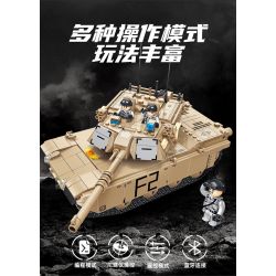 PanlosBrick 676006 Panlos Brick 676006 non  XE TĂNG M1A2 bộ đồ chơi xếp lắp ráp ghép mô hình Military Army M1A2 ABRAMS MAIN BATTLE TANK Quân Sự Bộ Đội 1096 khối