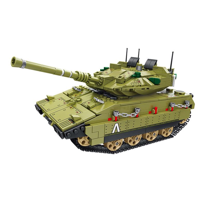 PanlosBrick 676004 Panlos Brick 676004 non  XE TĂNG MERKAVA MK4 bộ đồ chơi xếp lắp ráp ghép mô hình Military Army MERKAVA MAIN BATTLE TANK Quân Sự Bộ Đội 1109 khối