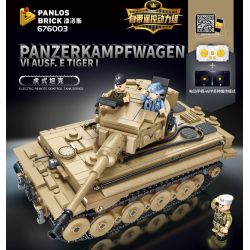 PanlosBrick 676003 Panlos Brick 676003 non  XE TĂNG TIGER ĐIỀU KHIỂN TỪ XA bộ đồ chơi xếp lắp ráp ghép mô hình Military Army PANZERKAMPFWAGEN VI AUSF.E TIGER Quân Sự Bộ Đội 993 khối