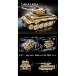 PanlosBrick 676003 Panlos Brick 676003 non  XE TĂNG TIGER ĐIỀU KHIỂN TỪ XA bộ đồ chơi xếp lắp ráp ghép mô hình Military Army PANZERKAMPFWAGEN VI AUSF.E TIGER Quân Sự Bộ Đội 993 khối
