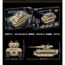 PanlosBrick 676003 Panlos Brick 676003 non  XE TĂNG TIGER ĐIỀU KHIỂN TỪ XA bộ đồ chơi xếp lắp ráp ghép mô hình Military Army PANZERKAMPFWAGEN VI AUSF.E TIGER Quân Sự Bộ Đội 993 khối