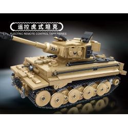 PanlosBrick 676003 Panlos Brick 676003 non  XE TĂNG TIGER ĐIỀU KHIỂN TỪ XA bộ đồ chơi xếp lắp ráp ghép mô hình Military Army PANZERKAMPFWAGEN VI AUSF.E TIGER Quân Sự Bộ Đội 993 khối