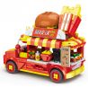 MINGDI 10105 non  HAMBURGER KHOAI TÂY CHIÊN XE TẢI THỰC PHẨM bộ đồ chơi xếp lắp ráp ghép mô hình 491 khối