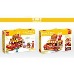 MINGDI 10105 non  HAMBURGER KHOAI TÂY CHIÊN XE TẢI THỰC PHẨM bộ đồ chơi xếp lắp ráp ghép mô hình 491 khối