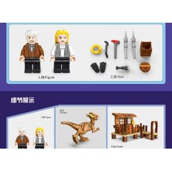 GAOMISI T1051 1051 non  KHỦNG LONG TẤN CÔNG bộ đồ chơi xếp lắp ráp ghép mô hình Dino DINOSAUR ATTACK 582 khối