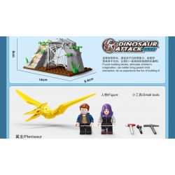 GAOMISI T1050 1050 non  KHỦNG LONG TẤN CÔNG bộ đồ chơi xếp lắp ráp ghép mô hình Dino DINOSAUR ATTACK 634 khối