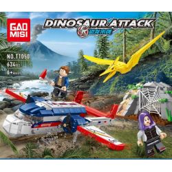 GAOMISI T1050 1050 non  KHỦNG LONG TẤN CÔNG bộ đồ chơi xếp lắp ráp ghép mô hình Dino DINOSAUR ATTACK 634 khối