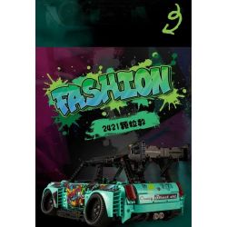 K BOX 10505 non  BMW MINI XE THỂ THAO NẰM THẤP MÀU XANH LÁ CÂY tỷ lệ 1:10 bộ đồ chơi xếp lắp ráp ghép mô hình Creator FASHION Sáng Tạo 2421 khối