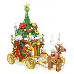 PanlosBrick 601012 Panlos Brick 601012 non  XE NAI SỪNG TẤM GIÁNG SINH bộ đồ chơi xếp lắp ráp ghép mô hình Creator CHRISTMAS ELK CAR Sáng Tạo 648 khối