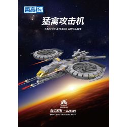 ZHEGAO QJ5008 5008 non  MÁY BAY CƯỜNG KÍCH RAPTOR bộ đồ chơi xếp lắp ráp ghép mô hình RAPTOR ATTACK AIRCRAFT 887 khối