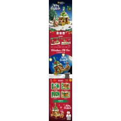 PanlosBrick 601012 Panlos Brick 601012 non  XE NAI SỪNG TẤM GIÁNG SINH bộ đồ chơi xếp lắp ráp ghép mô hình Creator CHRISTMAS ELK CAR Sáng Tạo 648 khối