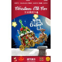 PanlosBrick 601012 Panlos Brick 601012 non  XE NAI SỪNG TẤM GIÁNG SINH bộ đồ chơi xếp lắp ráp ghép mô hình Creator CHRISTMAS ELK CAR Sáng Tạo 648 khối