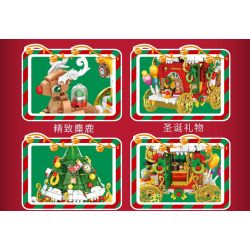 PanlosBrick 601012 Panlos Brick 601012 non  XE NAI SỪNG TẤM GIÁNG SINH bộ đồ chơi xếp lắp ráp ghép mô hình Creator CHRISTMAS ELK CAR Sáng Tạo 648 khối
