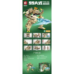 SEMBO 203122 non  XE TĂNG BIẾN DẠNG TYPE 99A bộ đồ chơi xếp lắp ráp ghép mô hình Military Army TYPE 88A DEFORMATION TANK Quân Sự Bộ Đội 1306 khối