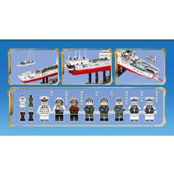 SEMBO 105734 non  TÀU ĐỔ BỘ XE TĂNG TYPE 072A 911 TIANZHUSHAN bộ đồ chơi xếp lắp ráp ghép mô hình Military Army TYPE 072A TANK LANDING SHIP Quân Sự Bộ Đội 1735 khối