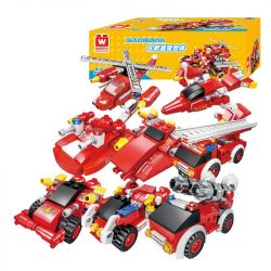 WISE BLOCK HA385601 385601 non  XE CỨU HỎA ĐA CHỨC NĂNG bộ đồ chơi xếp lắp ráp ghép mô hình Creator Sáng Tạo