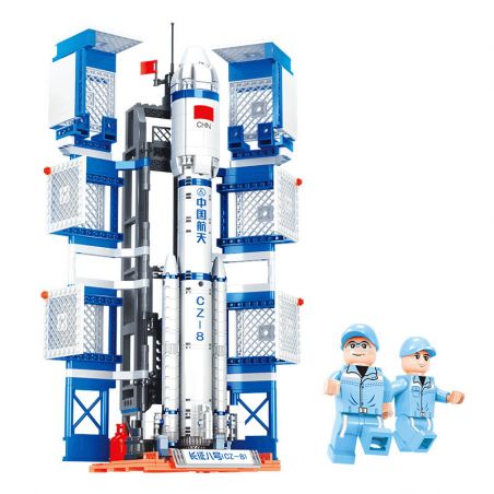 WISE BLOCK HA390083 390083 non  TÊN LỬA ĐẨY TRƯỜNG CHINH 8 THÁNG BA bộ đồ chơi xếp lắp ráp ghép mô hình Space Thám Hiểm Không Gian 708 khối