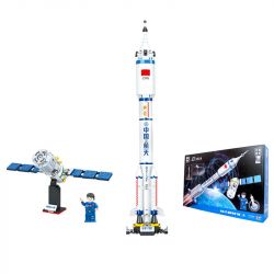 WISE BLOCK HA390080 390080 non  LONG MARCH 2F ĐƯỢC TRANG BỊ TÀU VŨ TRỤ THẦN CHÂU bộ đồ chơi xếp lắp ráp ghép mô hình Space Thám Hiểm Không Gian 535 khối