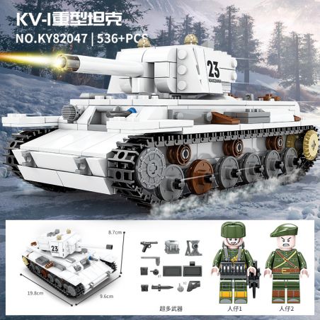 Kazi KY82047 82047 non  XE TĂNG HẠNG NẶNG KV-1 bộ đồ chơi xếp lắp ráp ghép mô hình 536 khối