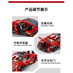 ACHKO 60019 non  XE THỂ THAO MÀU ĐỎ bộ đồ chơi xếp lắp ráp ghép mô hình  Kỹ Thuật Công Nghệ Cao Mô Hình Phương Tiện 462 khối