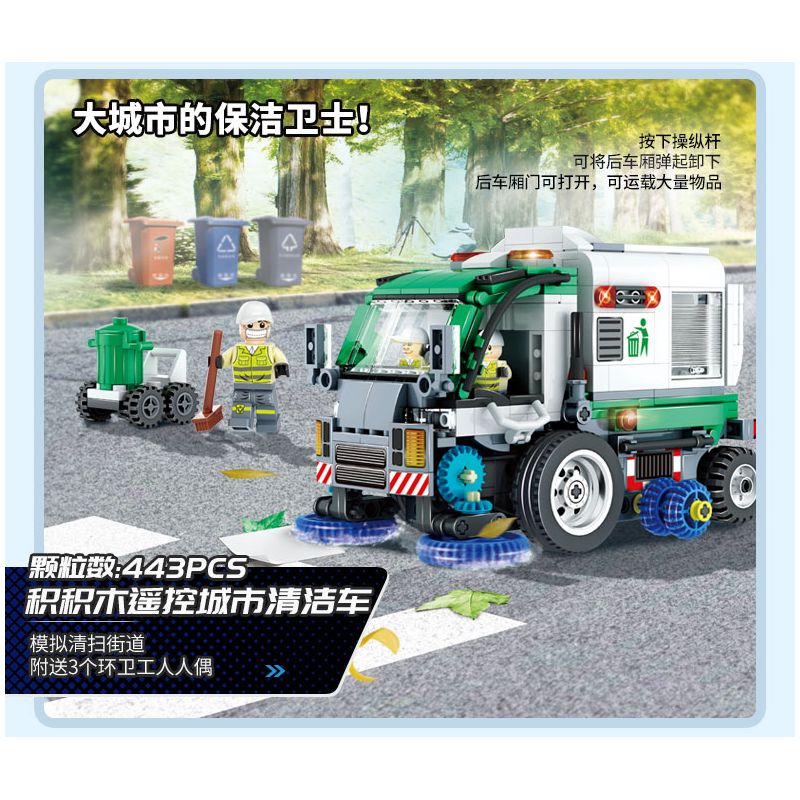 WISE BLOCK HA389131 389131 non  XE ĐIỆN ĐIỀU KHIỂN TỪ XA THÀNH PHỐ bộ đồ chơi xếp lắp ráp ghép mô hình City 443 khối